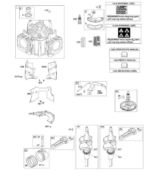 B&S - 44â  44R577-0001-H1 D - Zylinder, Kurbelwelle, Nockenwelle, Luftführungen der Marke Stihl