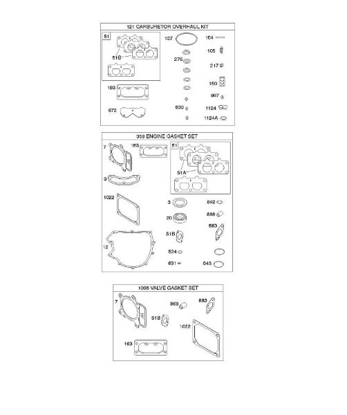 B&S - 44â  44R577-0001-H1 F - Motor/Ventil-Dichtungssatz, Vergaserüberholungssatz der Marke Stihl