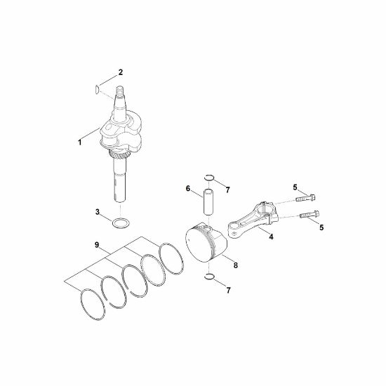 Bild von D - Kurbelwelle, Kolben EVC 1000.0 (EVC1000-0001)