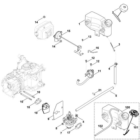 Bild von G - Vergaser, Kraftstoffleitung XT-800 (XT800-3089)