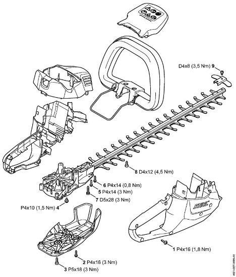 Akku-Heckenscheren (HSA) HSA 56 Anziehdrehmomente der Marke Stihl