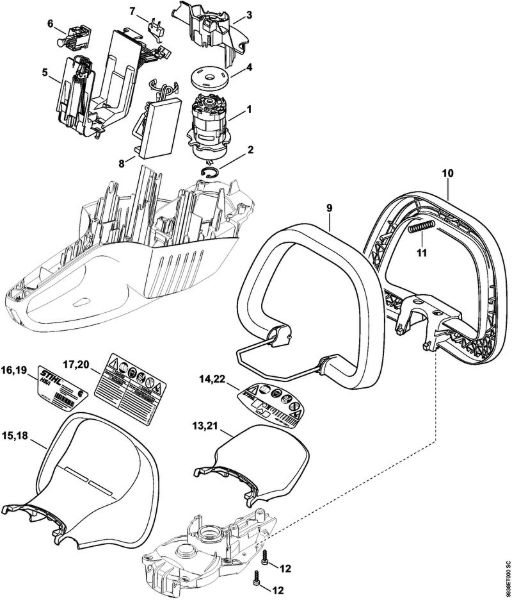 Akku-Heckenscheren (HSA) HSA 66 Elektromotor, Elektronikmodul, Schaltbügel der Marke Stihl