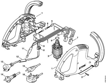 Elektro-Heckenscheren (HSE) HSE 41 Motorgehäuse, Elektromotor der Marke Stihl