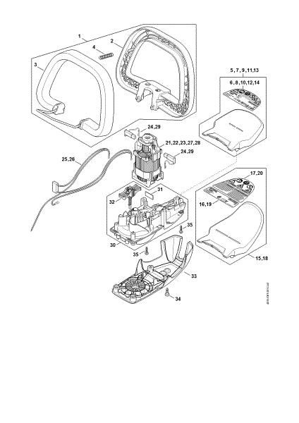 Bild von Bügelgriff, Elektromotor, Getriebegehäuse HSE 42