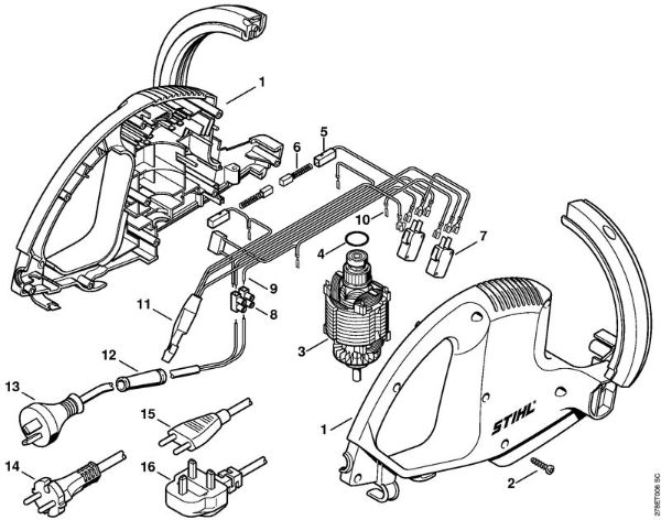 Elektro-Heckenscheren (HSE) HSE 51 Motorgehäuse, Elektromotor der Marke Stihl