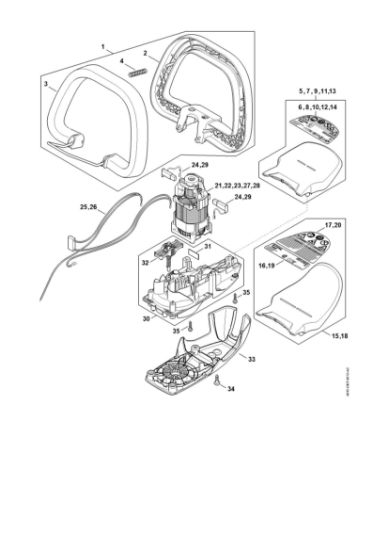 Bild von Bügelgriff, Elektromotor, Getriebegehäuse HSE 52