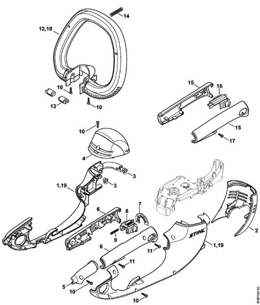 Elektro-Heckenscheren (HSE) HSE 61 Motorgehäuse der Marke Stihl