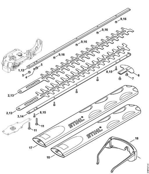 Elektro-Heckenscheren (HSE) HSE 61 Schneideinrichtung HSE 61 der Marke Stihl
