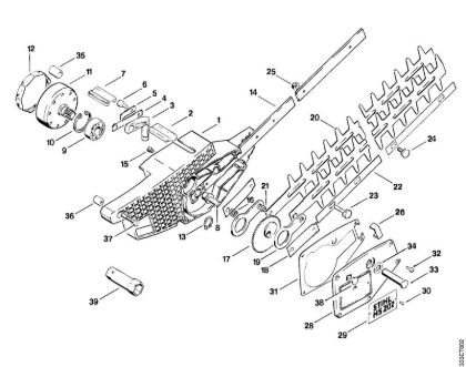 Heckenscheren (HS) HS 202 Getriebegehäuse, Messer der Marke Stihl