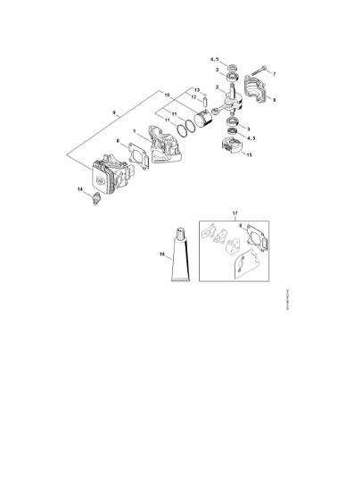 Bild von Kurbelgehäuse, Zylinder, Kupplung HS 56 C-E