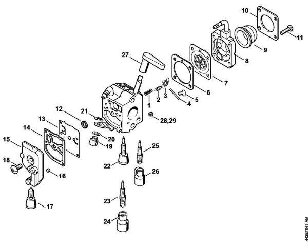 Heckenscheren (HS) HS 81 R Vergaser C1Q-S225, -S218, -S196, -S197, -S105, -S111, -S115, -S116 der Marke Stihl