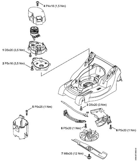 Akku-Rasenmäher (RMA) RMA 410 C Anziehdrehmomente der Marke Stihl