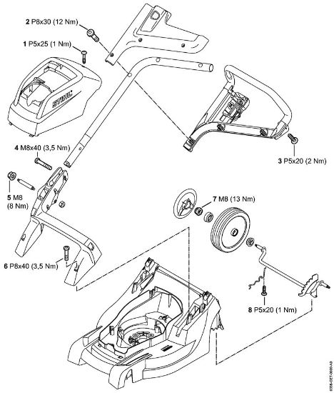 Akku-Rasenmäher (RMA) RMA 410 C Anziehdrehmomente der Marke Stihl