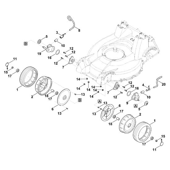 Bild von D - Höhenverstellung vorne, Vorderrad RM 756.0 YC
