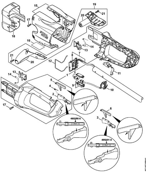 Akku-Hoch-Entaster (HTA) HTA 65 Griffgehäuse, Abdeckung der Marke Stihl