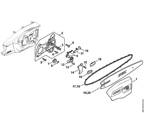 Akku-Hoch-Entaster (HTA) HTA 85 Kettenraddeckel der Marke Stihl