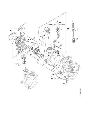 Bild von Anwerfvorrichtung, Kraftstofftank HT 100