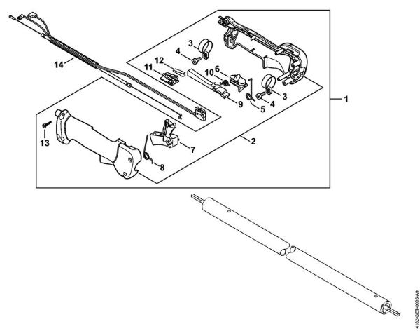 Hoch-Entaster (HT) HT 100 Handgriff der Marke Stihl