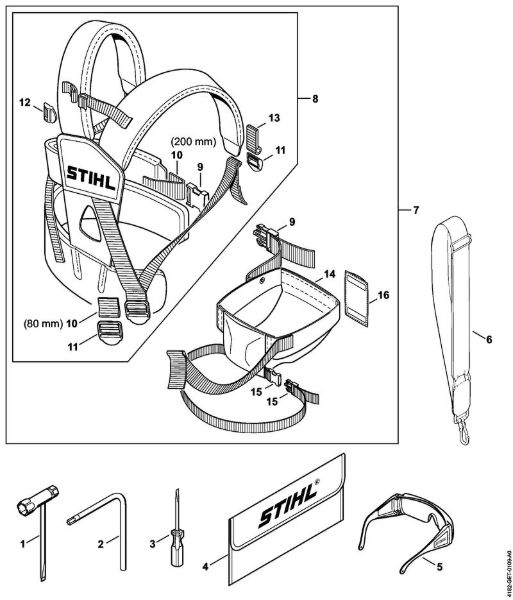 Hoch-Entaster (HT) HT 100 Werkzeuge, Doppelschultergurt der Marke Stihl