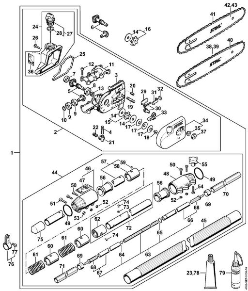 Hoch-Entaster (HT) HT 101 Schaft, Getriebe der Marke Stihl