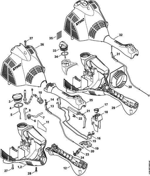 Hoch-Entaster (HT) HT 56 C-E Motorgehäuse der Marke Stihl