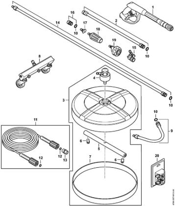 Benzinhochdruckreiniger (RB) RB 200 Pistole, Hochdruckschlauch, Zubehör der Marke Stihl