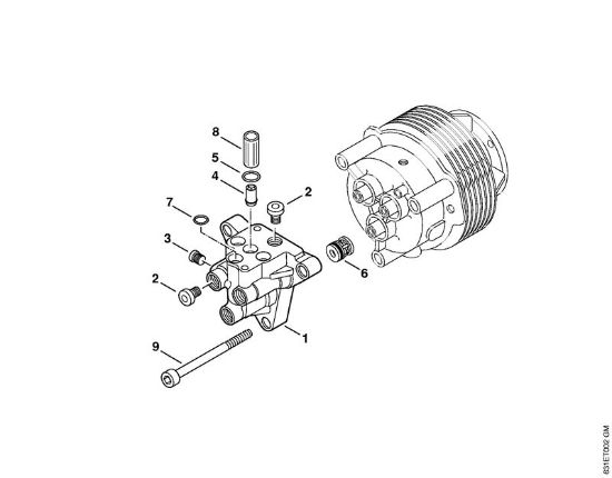Benzinhochdruckreiniger (RB) RB 301 Ventilblock der Marke Stihl