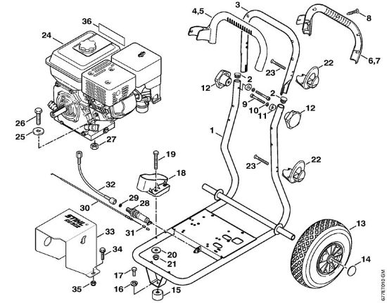 Benzinhochdruckreiniger (RB) RB 302 Fahrwagen der Marke Stihl