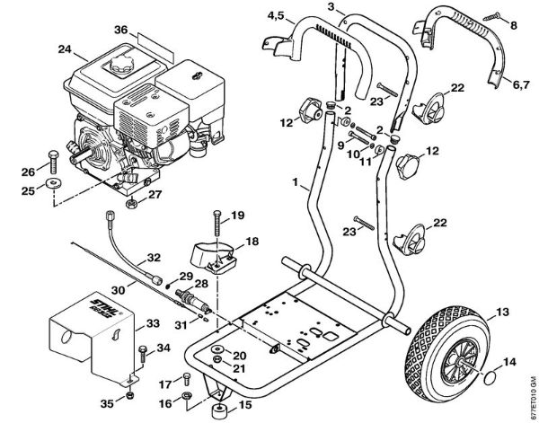 Benzinhochdruckreiniger (RB) RB 302 Fahrwagen der Marke Stihl
