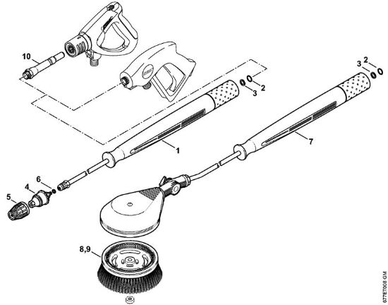 Benzinhochdruckreiniger (RB) RB 302 Rotordüse, rotierende Waschbürste der Marke Stihl