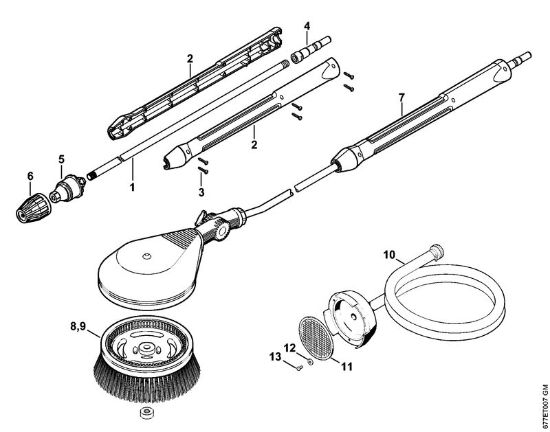 Benzinhochdruckreiniger (RB) RB 302 Rotordüse, rotierende Waschbürste, Saugschlauch der Marke Stihl