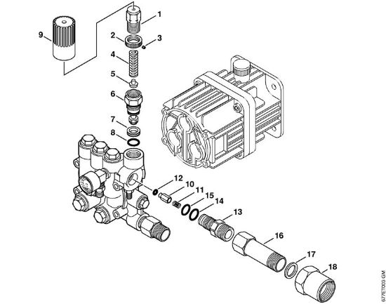 Benzinhochdruckreiniger (RB) RB 302 Steuerkolben der Marke Stihl