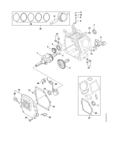 Bild von Kurbelgehäuse, Kolben, Kurbelwelle, Schmiersystem RB 400 Dirt Boss