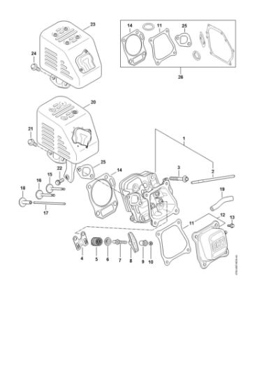 Bild von Zylinder, Ventilsteuerung, Schalldämpfer RB 400 Dirt Boss