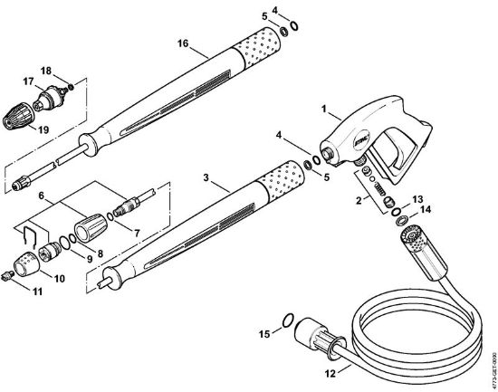 Benzinhochdruckreiniger (RB) RB 402 Pistole, Strahlrohr der Marke Stihl