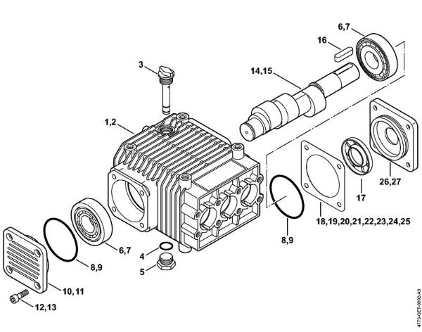 Benzinhochdruckreiniger (RB) RB 402 Pumpe, Nockenwelle der Marke Stihl