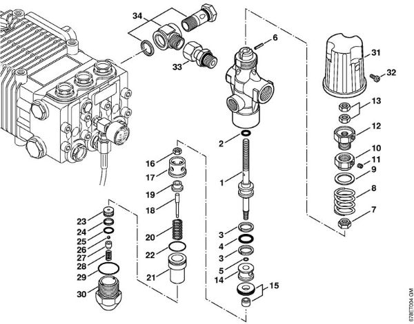 Benzinhochdruckreiniger (RB) RB 402 Regelsicherheitsblock, Steuerkolben der Marke Stihl
