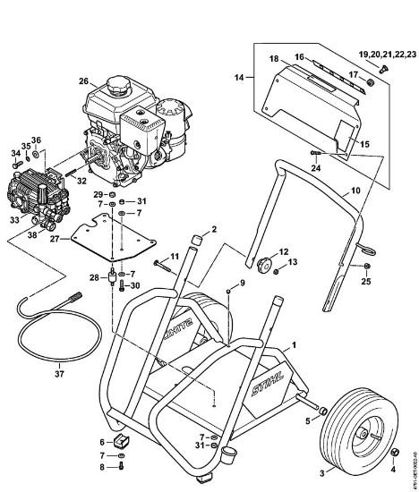 Benzinhochdruckreiniger (RB) RB 600 Fahrwagen der Marke Stihl