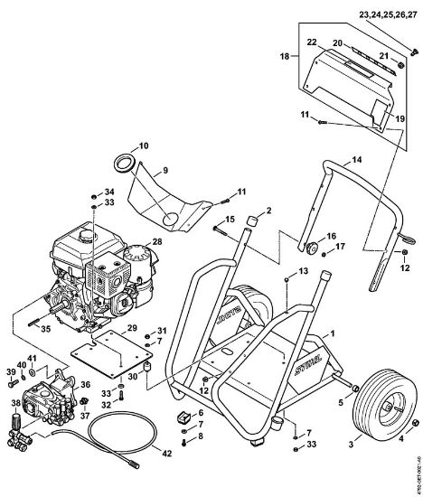 Benzinhochdruckreiniger (RB) RB 800 Fahrwagen der Marke Stihl
