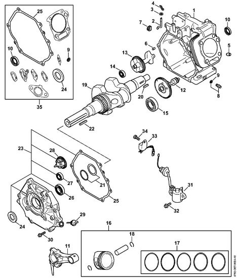 Benzinhochdruckreiniger (RB) RB 800 Kurbelgehäuse, Kolben, Kurbelwelle, Schmiersystem der Marke Stihl