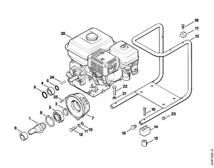 Elektro-Hochdruckreiniger (RE) RB 220 K Antriebswelle, Tragrahmen RB 220K der Marke Stihl
