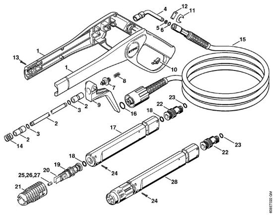 Elektro-Hochdruckreiniger (RE) RE 101 K Pistole, Strahlrohr der Marke Stihl