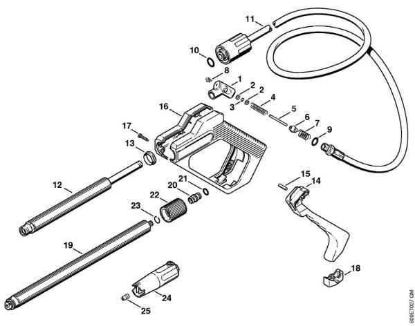Elektro-Hochdruckreiniger (RE) RE 102 K Pistole, Strahlrohr der Marke Stihl