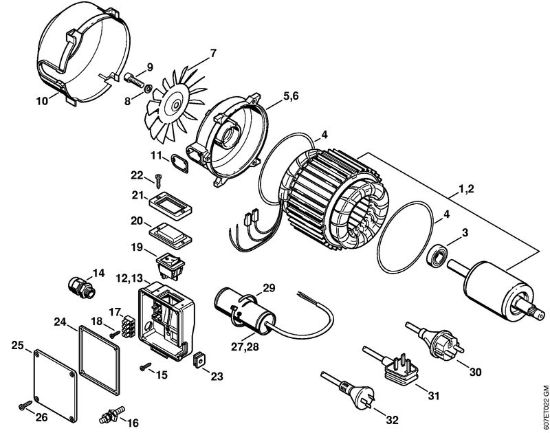 Elektro-Hochdruckreiniger (RE) RE 102 KM Elektromotor der Marke Stihl