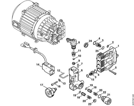 Elektro-Hochdruckreiniger (RE) RE 102 KM Regelsicherheitsblock der Marke Stihl
