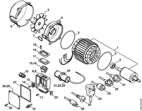 Elektro-Hochdruckreiniger (RE) RE 104 K Elektromotor der Marke Stihl