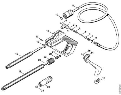 Elektro-Hochdruckreiniger (RE) RE 104 K Pistole, Strahlrohr der Marke Stihl