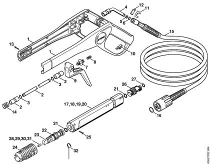 Elektro-Hochdruckreiniger (RE) RE 105 K Pistole, Strahlrohr der Marke Stihl