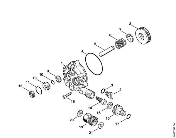 Elektro-Hochdruckreiniger (RE) RE 105 K Pumpengehäuse der Marke Stihl
