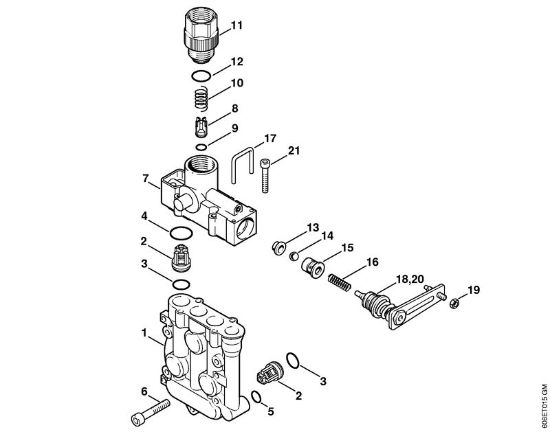 Elektro-Hochdruckreiniger (RE) RE 105 K Ventilblock, Regelsicherheitsblock der Marke Stihl